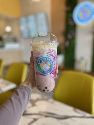 ig: @whatsviveating  |  purple ube brulee milk tea