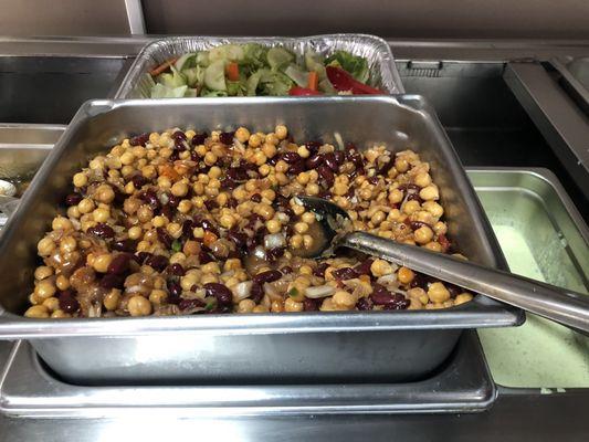 Salad, beans and channa