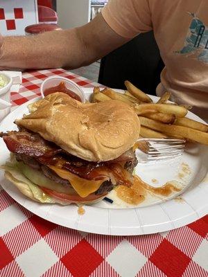 Burger and fries