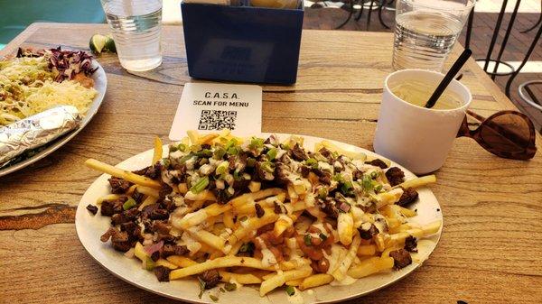 Carne asada fries, huge plate and really good