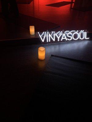 It's a moodlit & chakra toning environment for a heightened yoga experience