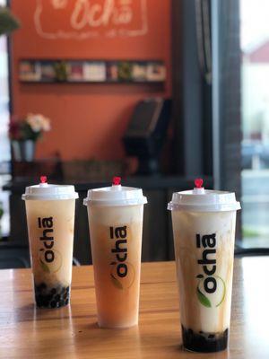 Lychee Yakult, Honey Green Tea with Sea Salt, Brown Sugar Boba