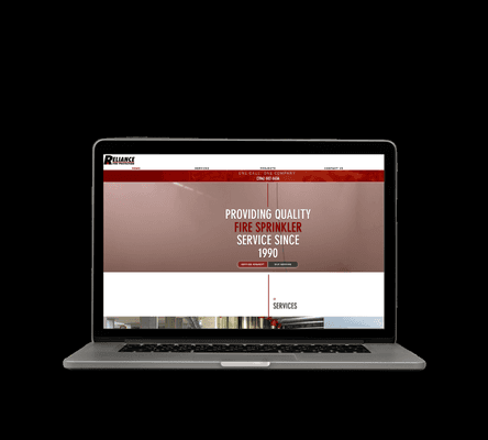 Cardinal Group Marketing working with Reliance Fire website design and branding.