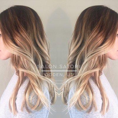 Beautifully blended blonde balayage