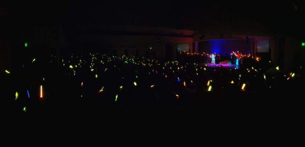 Candle light portion of XMas Eve service