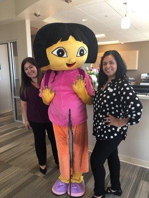 It's Dora! Exploring the beautiful city of Rancho Cucamonga!  #dentistry #freetoothbrush #freeballoons #discounts #braces