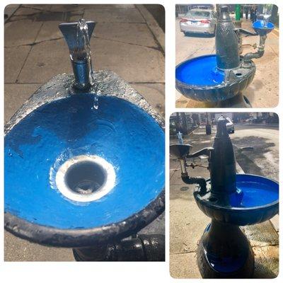 Antique water fountain at Jane M. Byrne Plaza September 2019