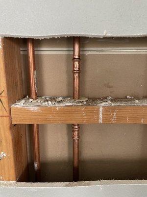 Pipe leak repair.