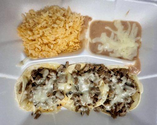 Carne asada taco plate