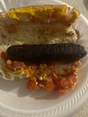 Nasty Burnt hot dog