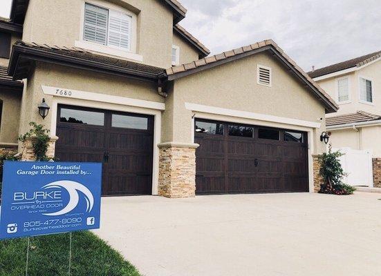 C.H.I  walnut wood tones finish garage door