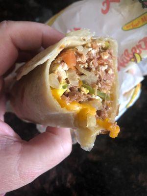 Machaca breakfast burrito