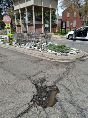 Pot hole by the mailboxes that dont work 5/5/21