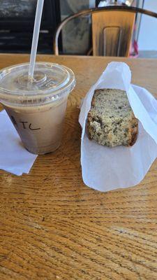 Turtle latte and banana bread