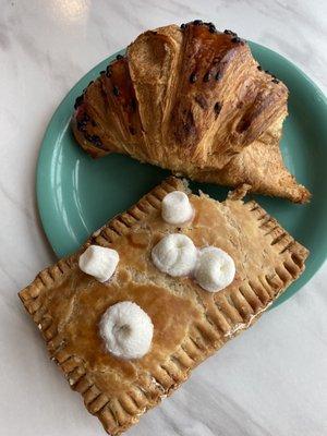 Chocolate croissant and s'mores pop tart