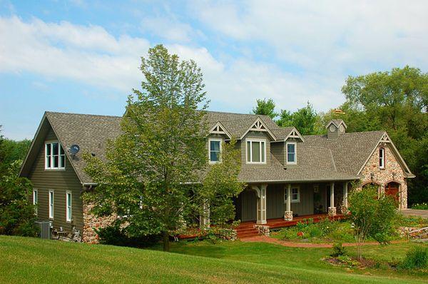 Roof on this beautiful rural home.