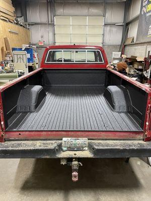 Square body chevy with spray-in bedliner