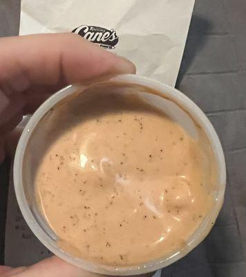 Canes sauce was good.