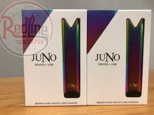 JuNo Pods and Kits available in store and online at https://redlinevapor.com