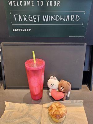 25 Bonus Stars and 10 cents off for bringing a personal cup! (Iced Apple Crisp Oatmilk Shaken Espresso and a Baked Apple Croissant)