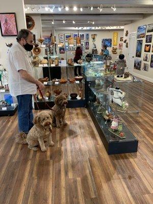 Some four legged friends visiting On The Edge Gallery