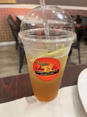 Tra dao cam sa (peach iced tea with orange and lemongrass)