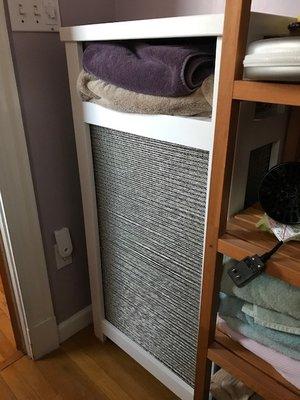 Bathroom radiator cover- warm towels ROCK!!!