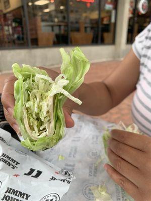 A handful of lettuce