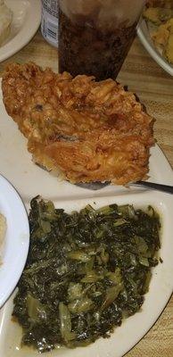 Fried chicken and turnip greens!