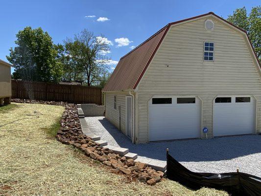 New retaining wall with space to walk!