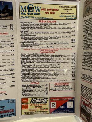 Updated Menu Prices June 2023