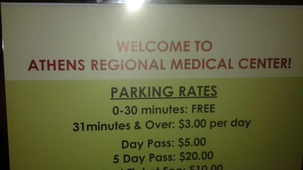 Don't forget that the hospital charges for parking.