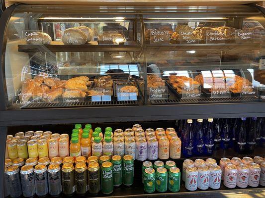 Pastry case and bottled/canned drinks