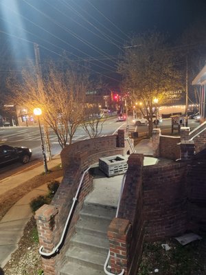 Outside front seating with fire place