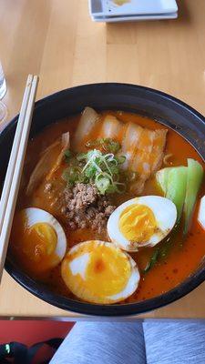 Spicy pork ramen. Added extra egg