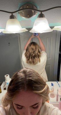 layers in curled hair