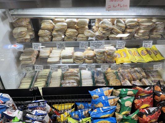 Sandwich side of the deli case