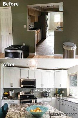 A total kitchen and living room makeover and remodel that we completed. Featured in Housetrends magazine.