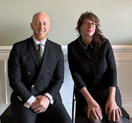 Russ Henrichsen Funeral Director and Embalmer alongside Brooke Benjamin Funeral Director and Celebrant.