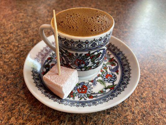 Turkish coffee with lokum.