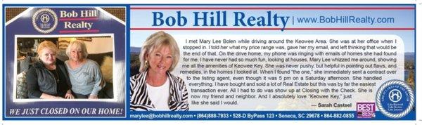 Mary Lee Bolen Testimonial