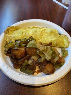 Steak and Cheese Omelet Home Fries