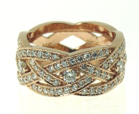 Rose Gold & Diamond Braided Band