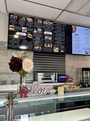 Appealing menu and inviting decor