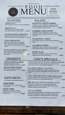 Food Menu