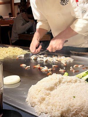 Getting the shrimp ready ...