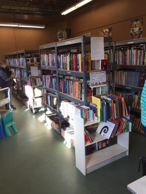 The stacks of books inside