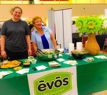 Served chicken fingers and salad from Evos