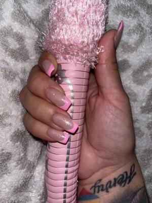 Acrylic pink french full set