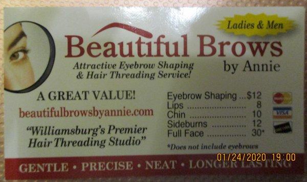 Beautiful Brows by Annie: My experience was not gentle; probably because I had let my  brows go for too long.☹️ Not Annie's fault.